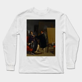 Aretino in the Studio of Tintoretto by Jean-Auguste-Dominique Ingres Long Sleeve T-Shirt